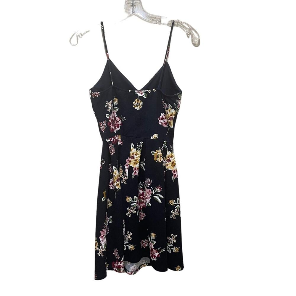 Monteau Floral Sleeveless Fit and Flare Mini Dress Black Size XS - Picture 5 of 7